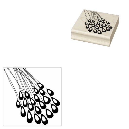 Gestileerde Peacock Feather Modern Rubber Stamp Rubberstempel (Gestempeld)