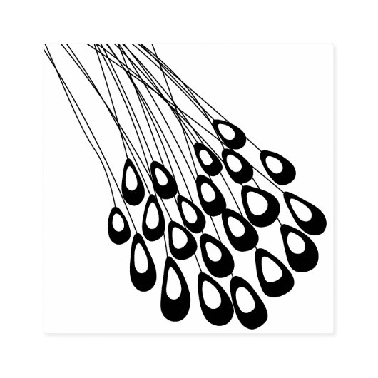 Gestileerde Peacock Feather Modern Rubber Stamp Rubberstempel (Afrduk)