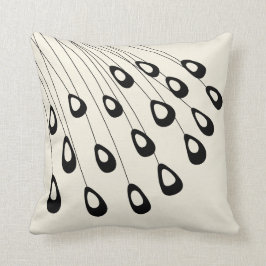 Gestileerde Peacock Feather Modern Zwart-Wit Kussen