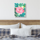 Gestileerde Peony Blossom Art Print (Insitu (Slaapkamer))