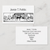  gestileerde pololbaardtekening #3 zwart visitekaartje (Voorkant / Achterkant)