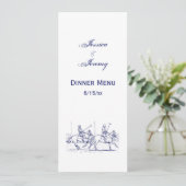 gestileerde polollade Tekening #2 Blauw Menu Kaart (Staand voorkant)