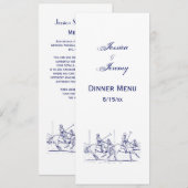 gestileerde polollade Tekening #2 Blauw Menu Kaart (Voorkant / Achterkant)