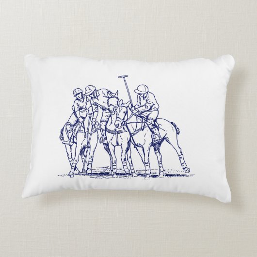  gestileerde polollen tekenen #1 Blauw Accent Kussen (Achterkant)