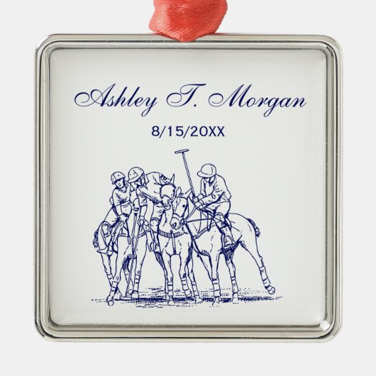  gestileerde polollen tekenen #1 Blauw Metalen Ornament (Voorkant)