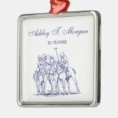  gestileerde polollen tekenen #1 Blauw Metalen Ornament (Links)