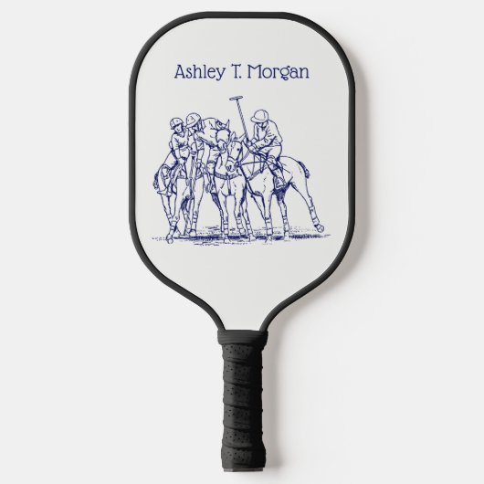 gestileerde polollen tekenen #1 Blauw Pickleball Paddle (Voorkant)