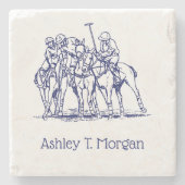  gestileerde polollen tekenen #1 Blauw Stenen Onderzetter (Voorkant)