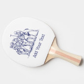 gestileerde polollen tekenen #1 Blauw Tafeltennisbatje (Zijkant)