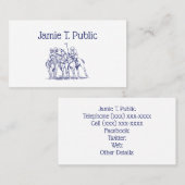  gestileerde polollen tekenen #1 Blauw Visitekaartje (Voorkant / Achterkant)