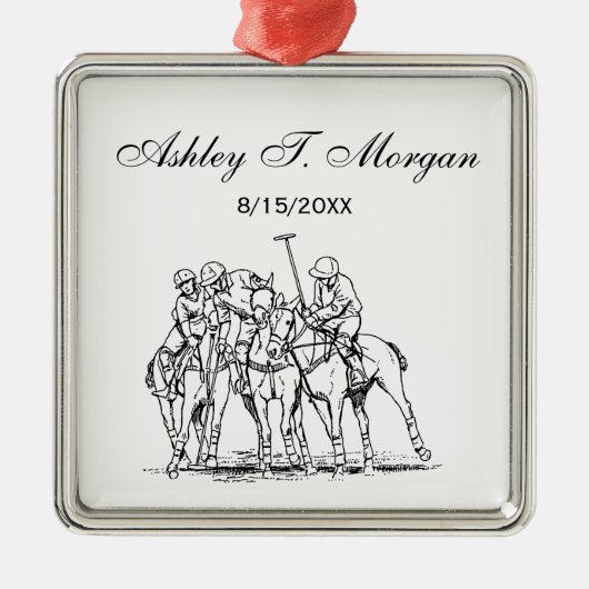  gestileerde polollen tekenen #1 zwart metalen ornament (Voorkant)