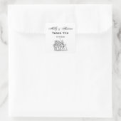  gestileerde polollen tekenen #1 zwart vierkante sticker (Tas)