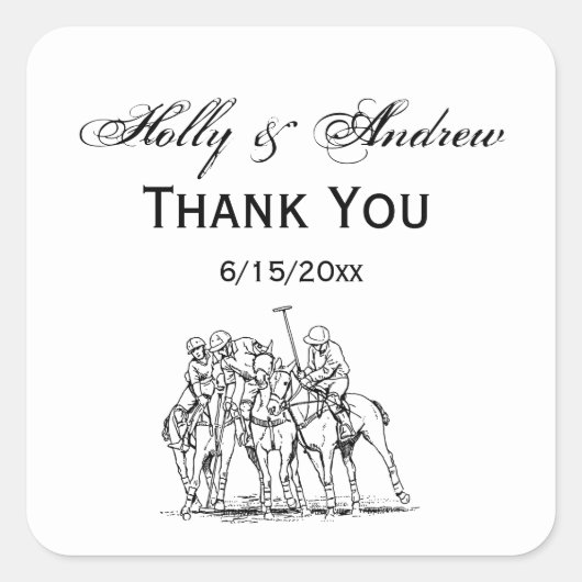  gestileerde polollen tekenen #1 zwart vierkante sticker (Voorkant)