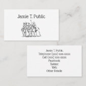 gestileerde polollen tekenen #1 zwart visitekaartje (Voorkant / Achterkant)