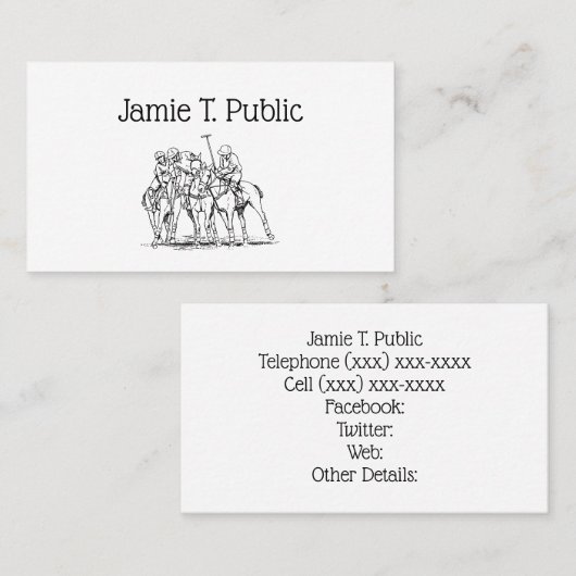  gestileerde polollen tekenen #1 zwart visitekaartje (Voorkant / Achterkant)