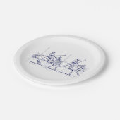 gestileerde polollen tekenen #2 Blauw Papieren Bordje (Gekanteld)