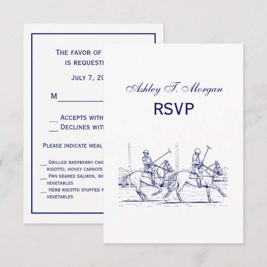 gestileerde polollen tekenen #2 Blauwe RSVP (Voorkant / Achterkant)