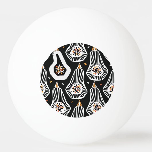 Gestileerde pompoenzaden: naadloos ontwerp pingpongbal (Voorkant)