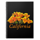 Gestileerde Poppy Art met "Californië" tekst Spira Notitieboek (Voorkant)