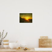 Gestileerde poster van zonsondergang boven de Sein (Keuken)