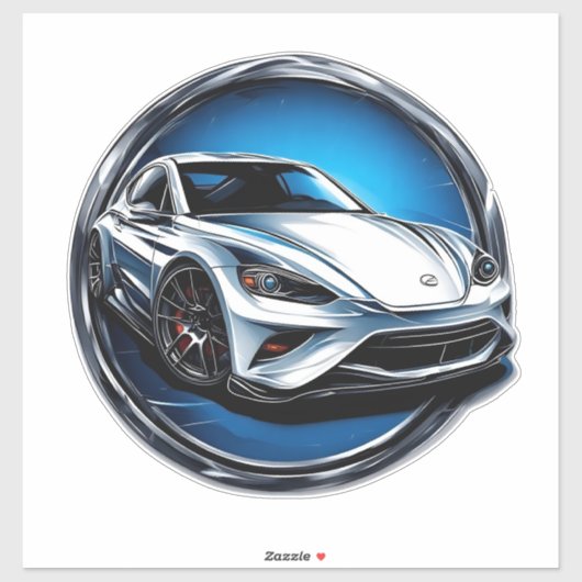 Gestileerde race-auto sticker (Vel)