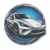 Gestileerde race-auto sticker (Voorkant)