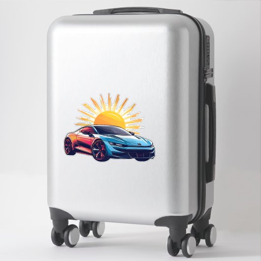 Gestileerde race-auto sticker (Koffer)