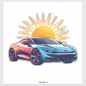 Gestileerde race-auto sticker (Vel)