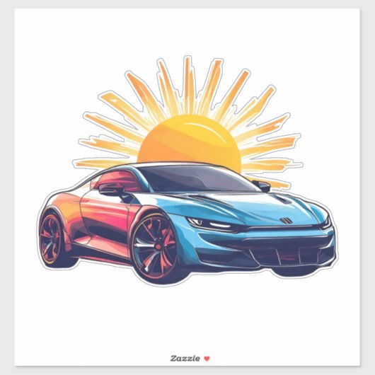 Gestileerde race-auto sticker (Vel)
