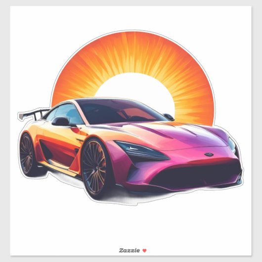 Gestileerde race-auto sticker (Vel)