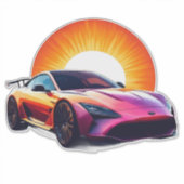 Gestileerde race-auto sticker (Voorkant)
