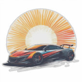 Gestileerde race-auto's sticker (Voorkant)