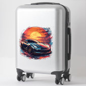 gestileerde racewagen sticker (Koffer)