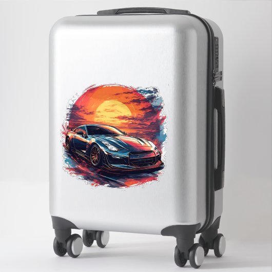 gestileerde racewagen sticker (Koffer)