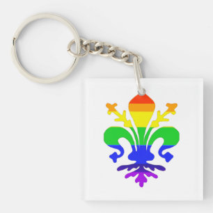 Gestileerde Regenboog Fleur de Lis Sleutelhanger