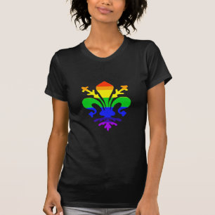 Gestileerde Regenboog Fleur de Lis T-shirt