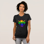 Gestileerde Regenboog Fleur de Lis T-shirt (Voorkant volledig)