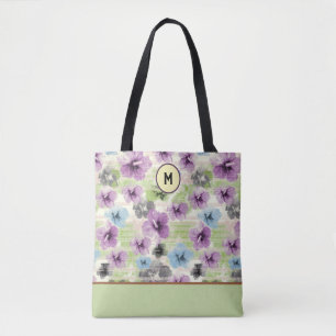 Gestileerde Retro Floral Custom Canvas tas