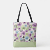 Gestileerde Retro Floral Custom Canvas tas (Achterkant)