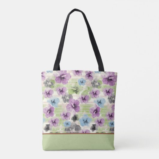 Gestileerde Retro Floral Custom Canvas tas (Achterkant)
