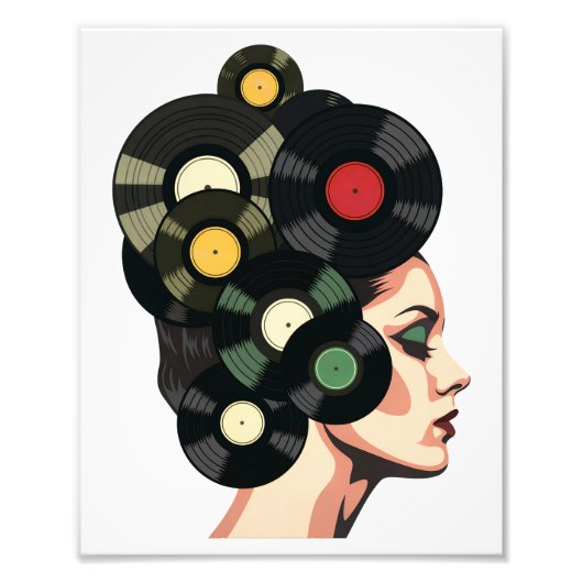 Gestileerde Retro Vinylplaat Poster Kunst (Voorkant)