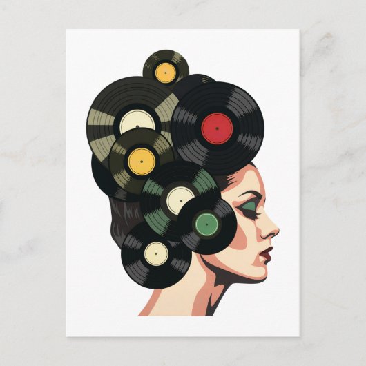 Gestileerde Retro Vinylplaat Poster Kunst Briefkaart (Voorkant)