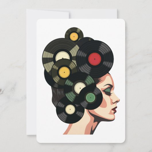Gestileerde Retro Vinylplaat Poster Kunst Kaart (Voorkant)