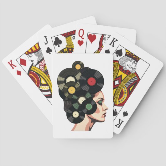 Gestileerde Retro Vinylplaat Poster Kunst Pokerkaarten (Achterkant)