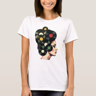 Gestileerde Retro Vinylplaat Poster Kunst T-shirt