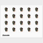 Gestileerde Retro Vinylplaat Poster Kunst Vierkante Sticker (Vel)