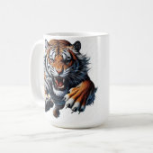 Gestileerde Roaring Tiger illustratie Koffiemok (Voorkant links)