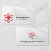 Gestileerde rode bloem Logo Visitekaartje (Voorkant / Achterkant)