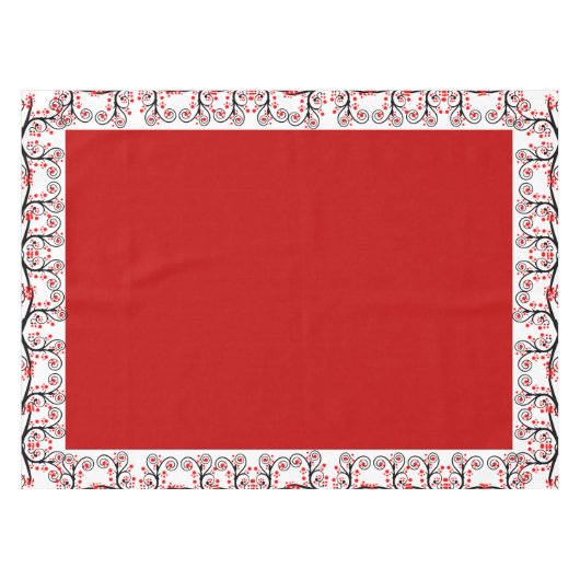 Gestileerde rode bloesems tafelkleed (Voorkant (Horizontaal))
