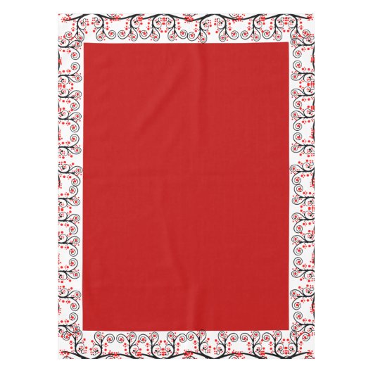 Gestileerde rode bloesems tafelkleed (Voorkant)